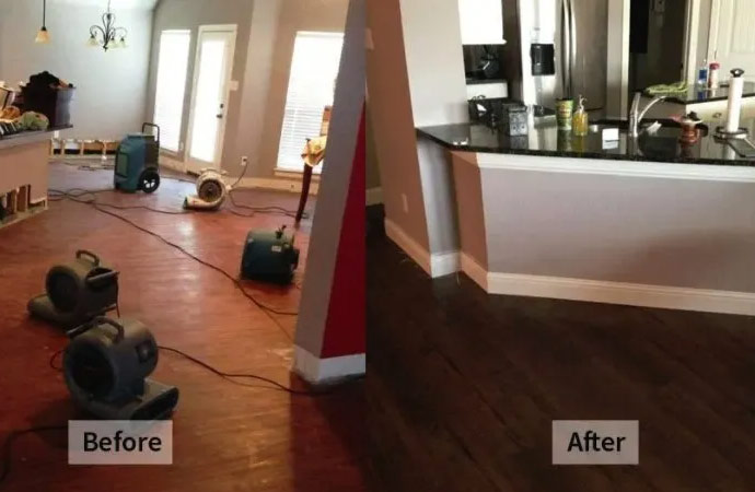 living room fire restoration